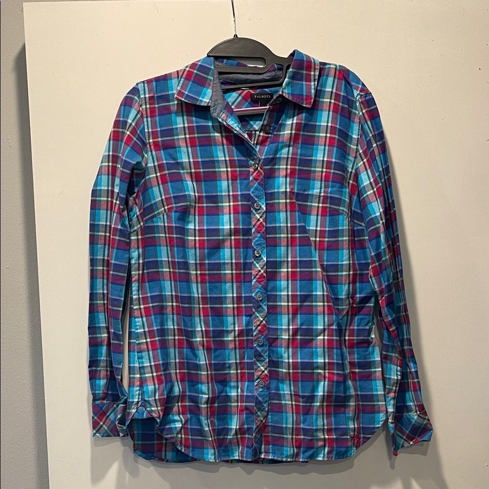 Talbots Multicolor Plaid Button-Down Shirt